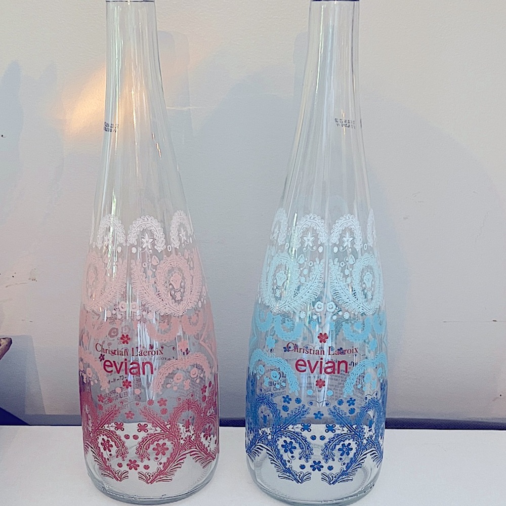 Evian x Christian Lacroix Artistic Water Bottles Limited Edition - Pink & Blue